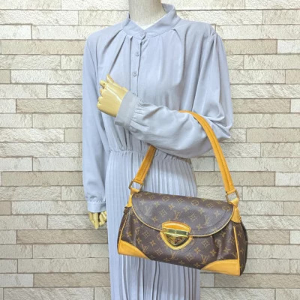 Louis Vuitton Shoulder Monogram Beverly Canvas Brown Bag